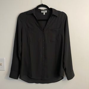 Black express button down portofino shirt